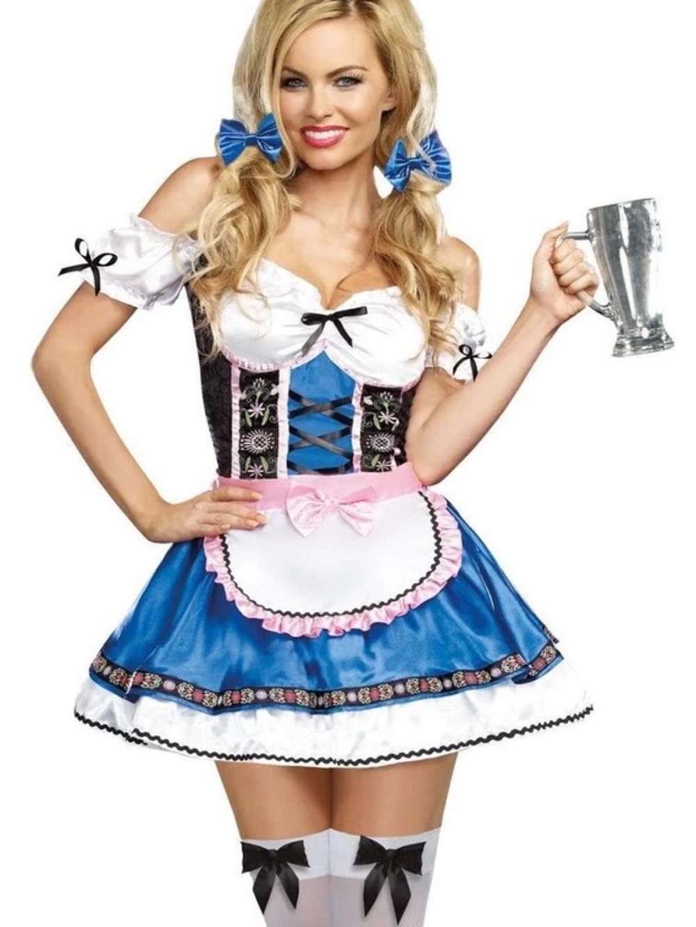 Dreamgirl Blue and Black Oktoberfest Beer Girl Women's Costume Dress Size XL